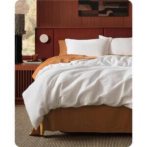 Cotton Duvet Cover Queen - 100% Cotton Waffle Weave Coconut White Duvet